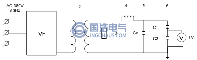 變頻式串聯(lián)諧振交流耐壓試驗(yàn)裝置原理接線圖